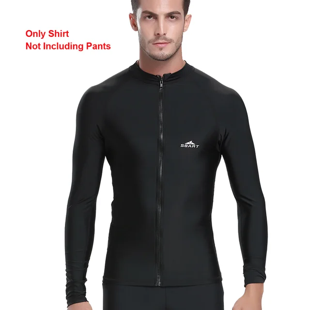 Buy Sbart Mens Lycra Swimming Shirt Front Zip Long Sleeve Diving Suit Light