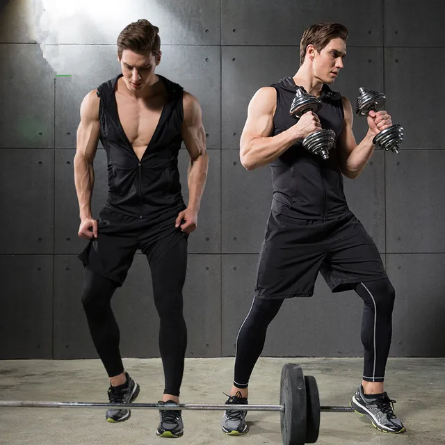 2018 Quick Dry Sports Suits Men Running Sets Compression Basketball Tights Clothes Gym Fitness Jogging Suits Sport Running Suits