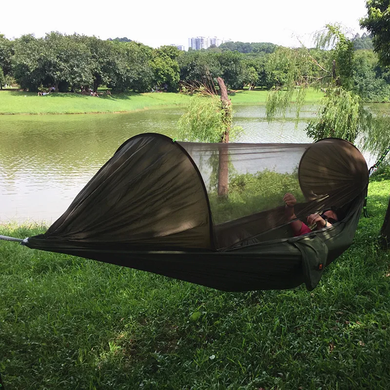 Multiuse Portable Hammock Camping Survivor ultralight Hammock with Mosquito Net Stuff Sack unnel Shape Swing Bed Tent