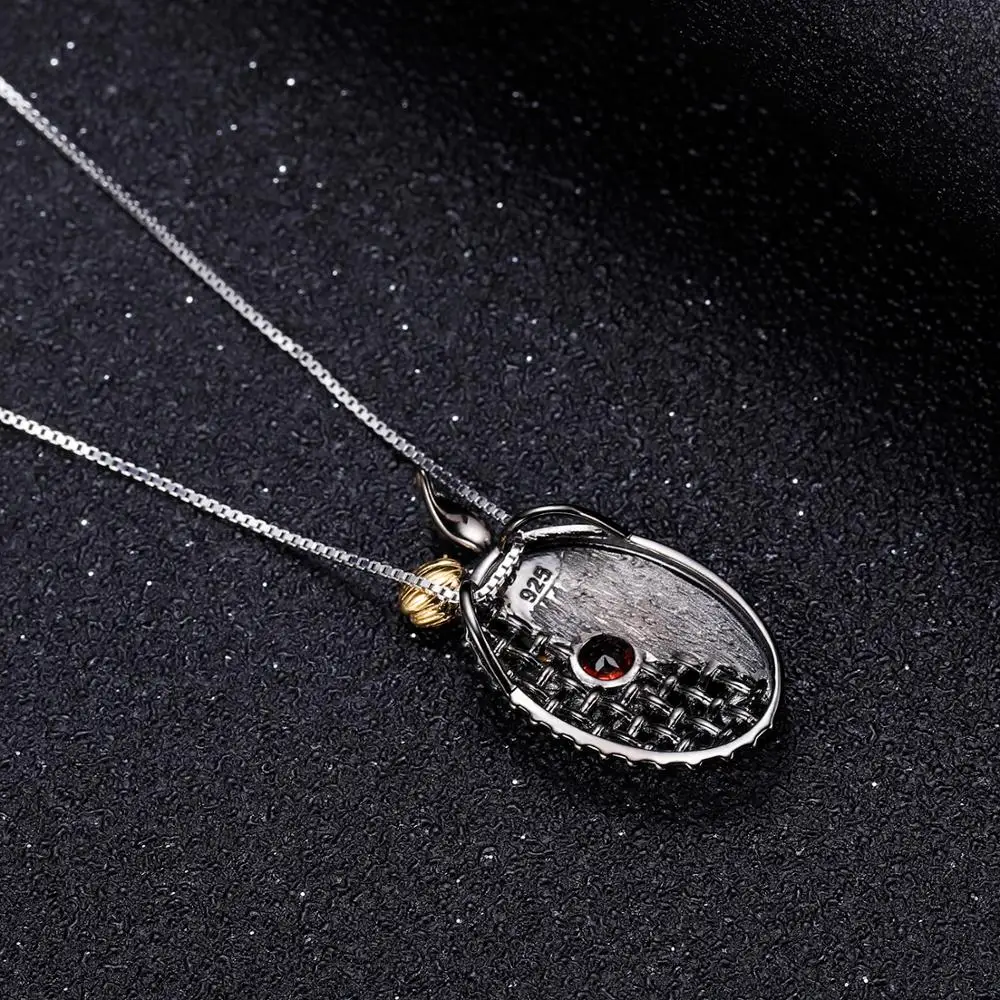 GEM'S балетное 925 пробы, Серебряное винтажное цветочное украшение от солнца, натуральный гранат, подвеска из драгоценных камней, ожерелье для женщин
