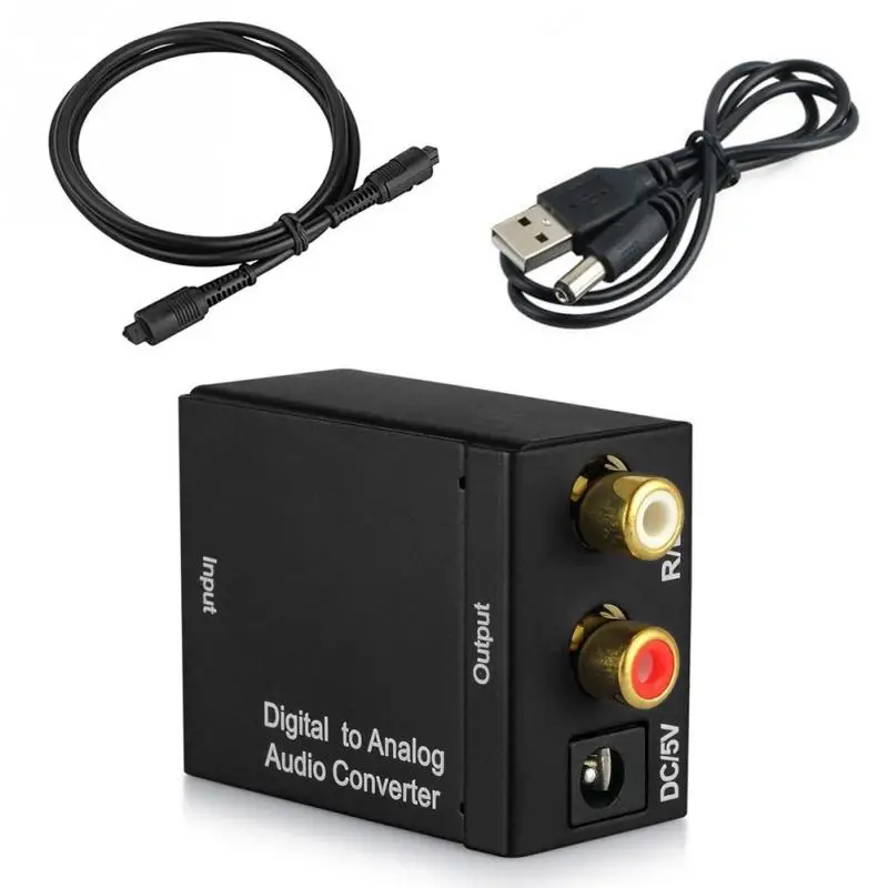 Аудио преобразователь сигнала адаптер цифровой оптический Toslink SPDIF коаксиальный в аналоговый L/R RCA#905