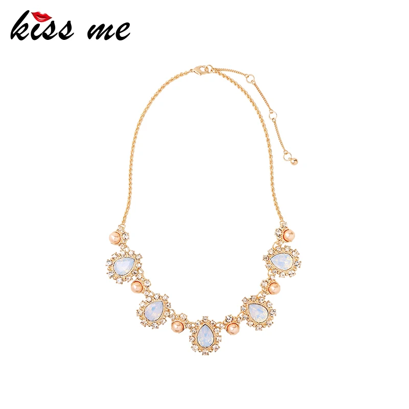 Женское колье KISS ME классическое ожерелье из смолы с каплями вечерние ювелирные