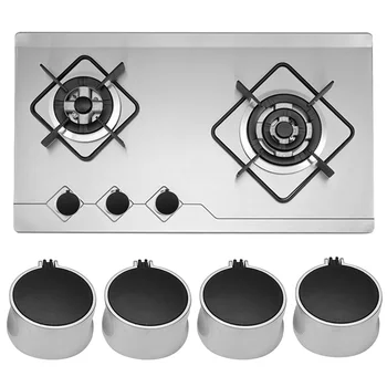 

Behogar 4 PCS Metal 8mm Universal Silver Gas Stove Control Knobs Adaptors Oven Switch Cooking Surface Control Locks