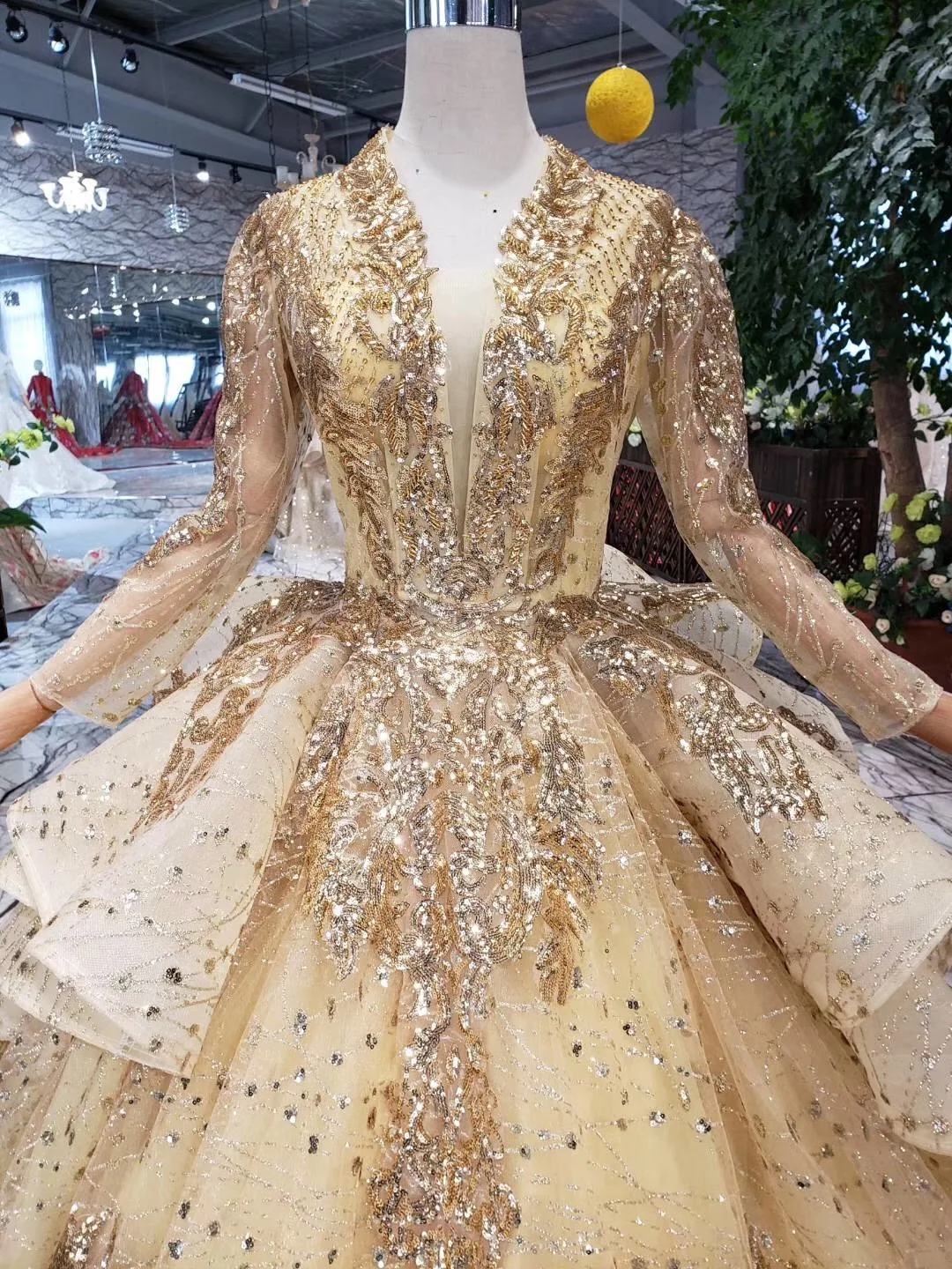 Блестящее бальное платье с блестками и v-образным вырезом, Золотое бальное платье, роскошное длинное милое платье для выпускного вечера в арабском Дубае, 16, Vestido De 15 Anos