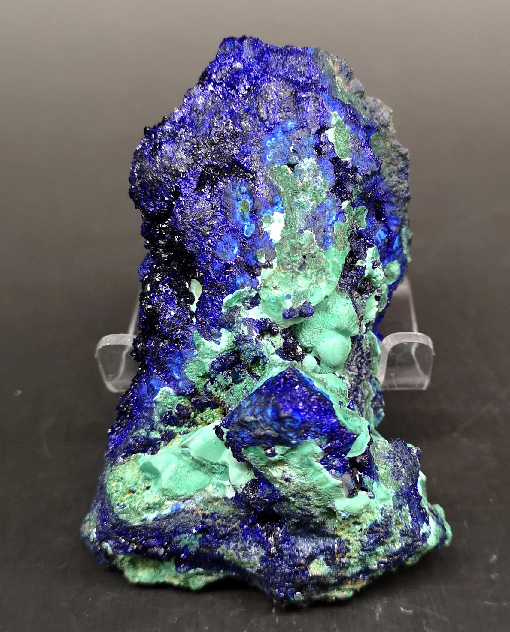 261 г натуральный Блестящий Azurite/Малахитовый симбиотический минеральный кристалл