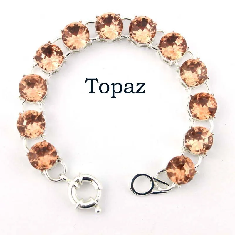 Классический Модный дизайнерский стильный цветной браслет в горошек с кристаллами винтажный дизайн весна-лето стильные модные ювелирные изделия B1484 - Окраска металла: Silver Topaz