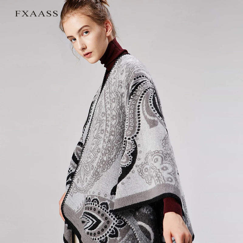 Новинка осень/зима шаль FXAASS Модное пончо женский шарф для женщин Роскошное