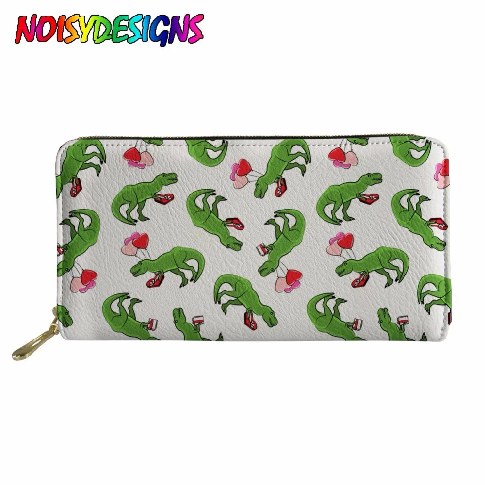 

PU Long Wallet Multifunction Coin Purse Card Money Bags Tyrannosaurus Dinosaurs Pattern Simple Women Rfid Wallets Female Wallets