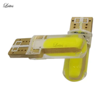 

Leites 100pcs New Type Silicones 12SMD High Power COB T10 LED 194 168 W5W led Side License Plate Light Lamp Bulb 6smd 12V