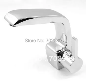 

Free shipping polished chrome brass Bathroom Sink Faucet mixer tap
