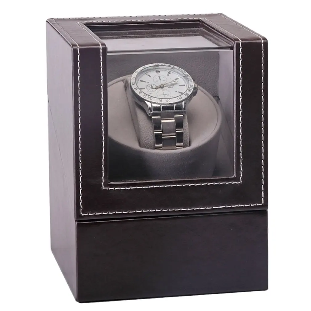 Automatic Mechanical Watch Winder Brown Leather Watch Box High Class Motor Shaker Watch Holder Display Jewelry Box New Automatic Mechanical Watch Winder Brown Leather Watch Box High Class Motor Shaker Watch Holder Display Jewelry Box New