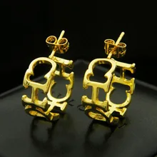 Высококачественные модные серьги-гвоздики из титановой стали с надписью CHC для женщин, брендовые ювелирные изделия