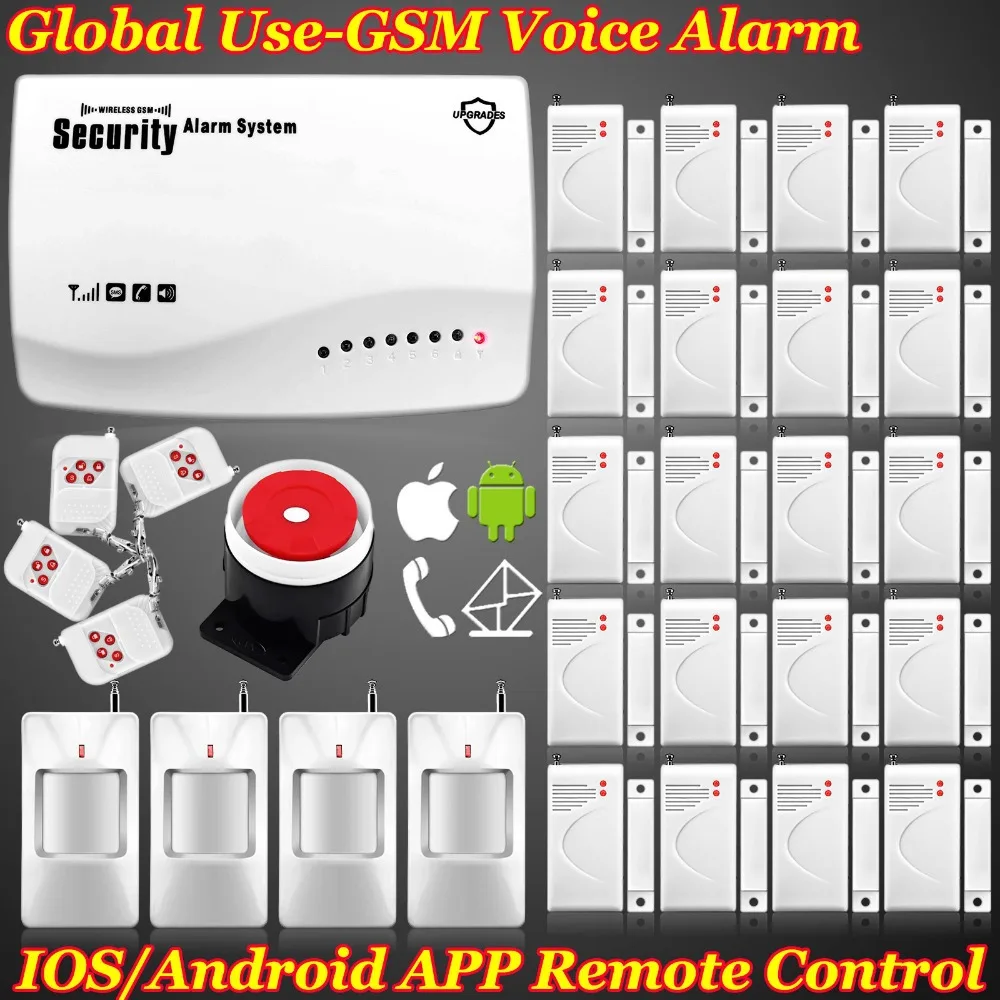 

EMS/DHL Free!New Wireless GSM home Door Burglar Voice alarm Security system IOS/Android App Remote Control Setting Arm/Disarm