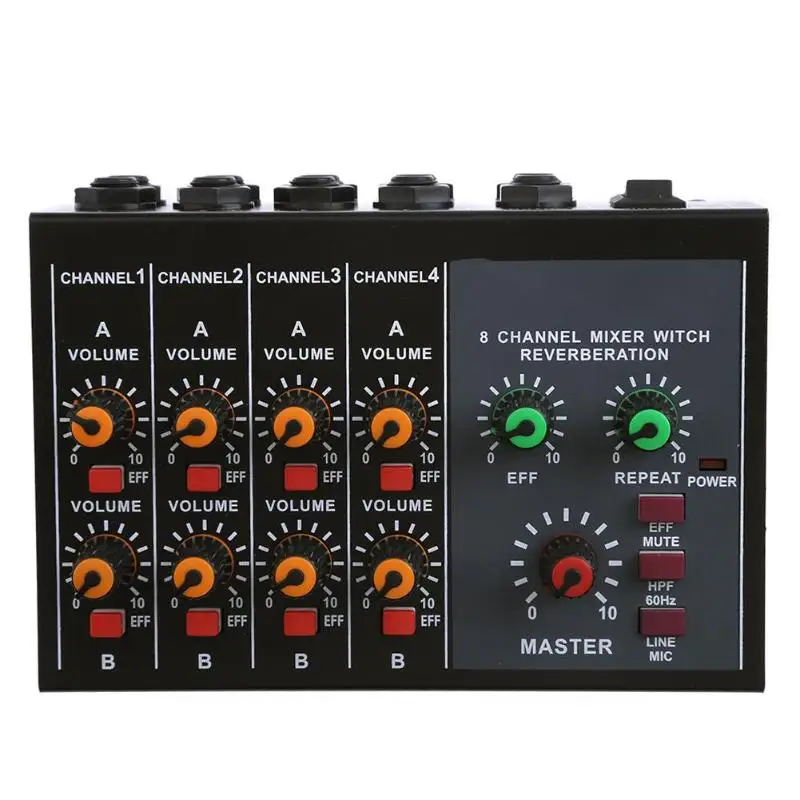

ALLOYSEED 6.3mm Single Channel Microphone Audio Mixer Karaoke Sound Mixing Amplifier for small studios and home KTV