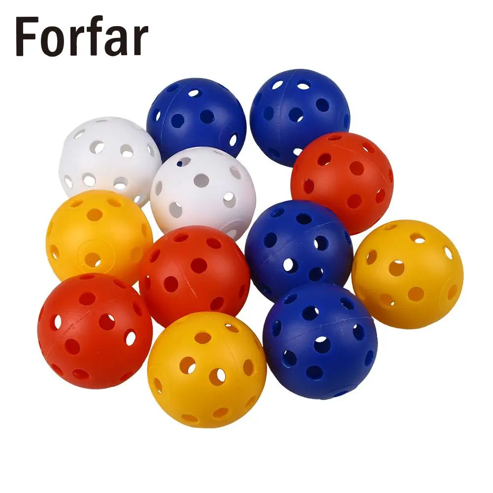 Forfar 50Pcs Plastic Whiffle Airflow Hollow Golf Training Balls Golf