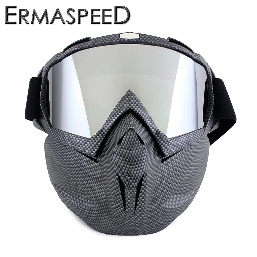 Buy Motorcycle Helmet Goggle Mask Carbon Style Tough