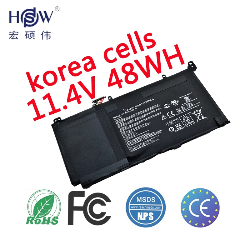 HSW 11.4V 48WH New Battery B31N1336 For Asus VivoBook S551 R553L R553LN S551LN-1A Series High Quality