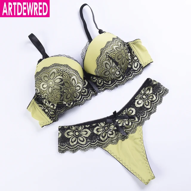Cheap ARTDEWRED סקסי חדש סגנון תחרה לדחוף את חזייה וחוטיני סט בתוספת גודל 36-44 עבה כוס פרחוני חזייה סטי נשים תחתוני סט Bralette Cheap ARTDEWRED סקסי חדש סגנון תחרה לדחוף את חזייה וחוטיני סט בתוספת גודל 36-44 עבה כוס פרחוני חזייה סטי נשים תחתוני סט Bralette