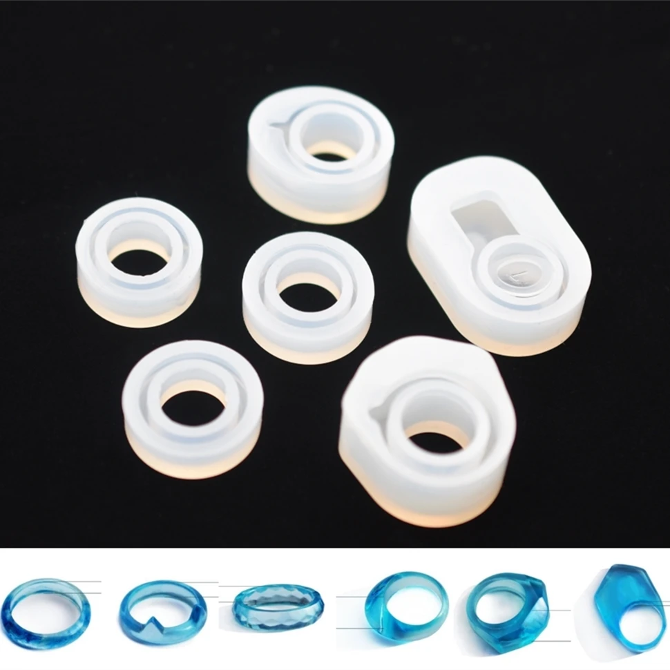 

SNASAN 6pieces Silicone Mold for jewelry finger ring mold 6styles Resin Silicone Mould handmade tool DIY Craft epoxy resin molds
