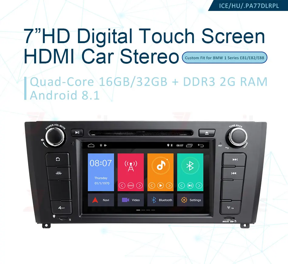 Clearance Android 8.1 Car DVD Player For BMW E81 E82 E88 2004-2011 1 Series 120 Multimedia Radio GPS Navigation Wifi Mirrorlink OBD DVR SD 0