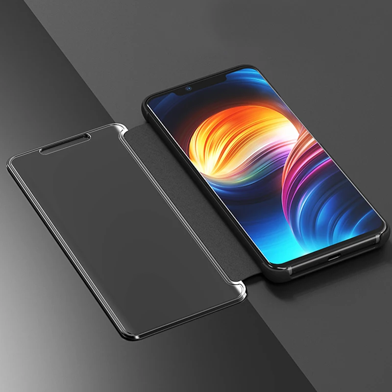 Чехол-книжка для смартфона mi rror, чехол, для Xiaomi mi Mix 2 3 Max 3 Max3, жесткий кожаный Прозрачный чехол для задней панели с Откидывающейся Крышкой цвета розового золота