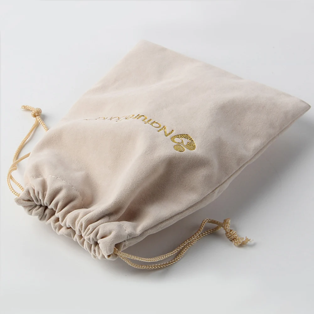 Custom lovely Jewelry Pouch suede thick Velvet Draw String Bag for gift