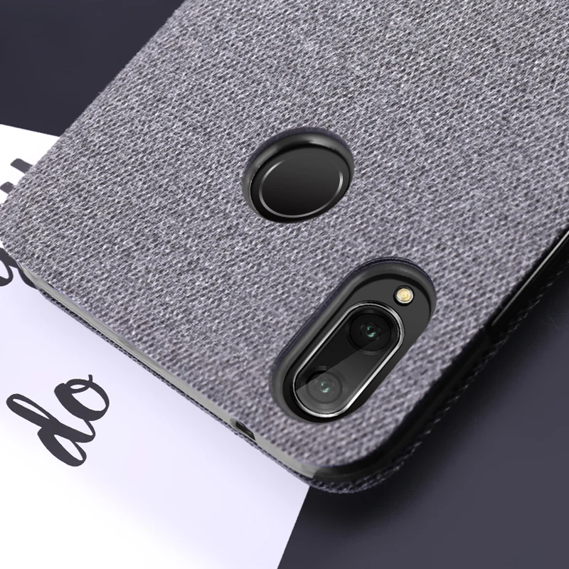 Чехол для huawei nova 3i MOFI 3 тканевый флип чехол Huawei P Smart + Полное покрытие деловая ткань