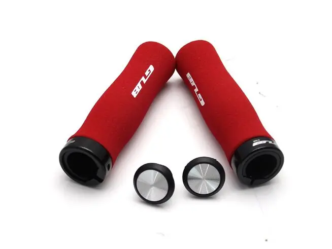GUB велосипедные ручки велосипедная ручка с замком для MTB дорожный руль замок алюминиевый сплав+ губка части 85 г - Цвет: Red