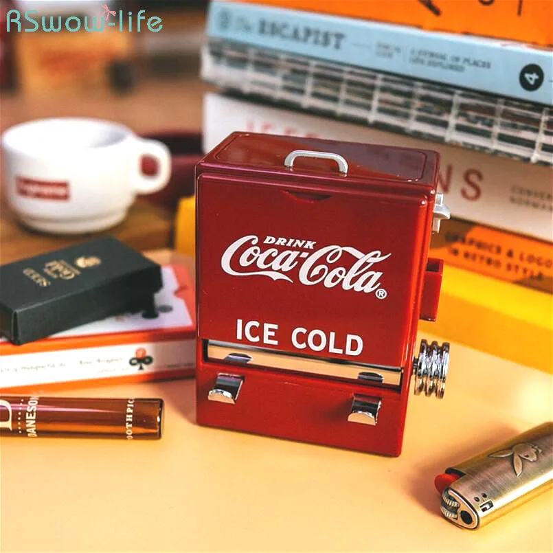 

Personality Creative Retro-Cola Toothpick Box Vending Machine Style Pressing Toothpick Case Dispenser Plastic Holder Ornament