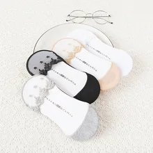 1 пара женских носков летние невидимые тапочки короткие однотонные кружевные летние тонкие женские туфли из сетчатого материала; Chaussettes Femmes; европейские размеры 34-39