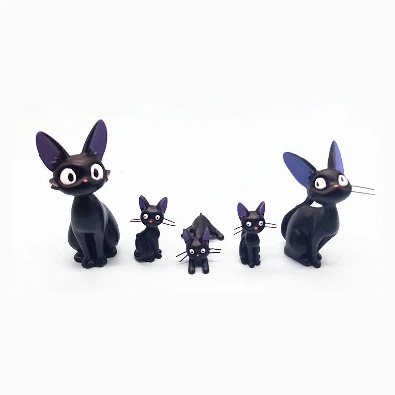 Милые Черные кошки миниатюрный кукольный домик бонсай для сада и дома украшение мини игрушка ремесло украшения микро декор DIY аксессуары