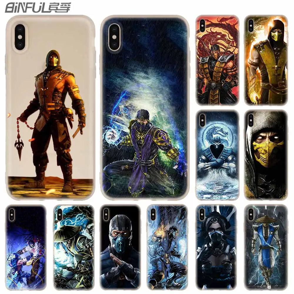 

Cases Silicone soft Cover for iPhone 11 Pro X XS Max XR 6 6S 7 8 Plus 5 4S SE Mortal Kombat kitana