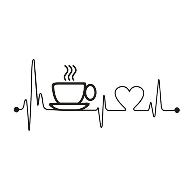 

Vinyl Wall Stickers Arts Style Designed Background Creative Coffee Cup Cafe Kitchen Decoration 26*58CM Durable