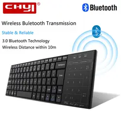 CHYI Bluetooth Беспроводной клавиатура ультра тонкий эргономичный Мини Тонкий тачпад Клавиатура для Windows, Mac OS Android Phone Tablet