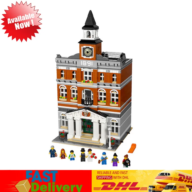 

LEPIN 15003 2859Pcs The Town Hall Model Building Kits Building Blocks Bricks Toys for Children Gift Compatible LegoINGlys 10224