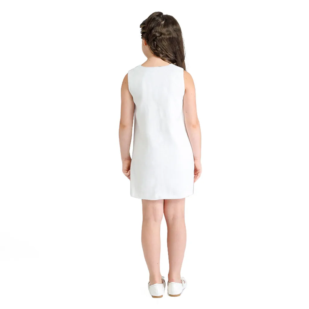 Летние новые модные платья для детей девочек без рукавов с объемным рисунком повседневная одежда Z4