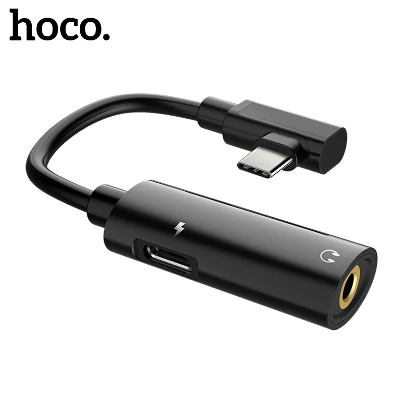 

HOCO USB Type C to 3.5mm Aux Jack Adapter 2 in 1 3.5 Audio Headphone Adapter Charger Splitter for xiaomi mi 8 mix huawei P20