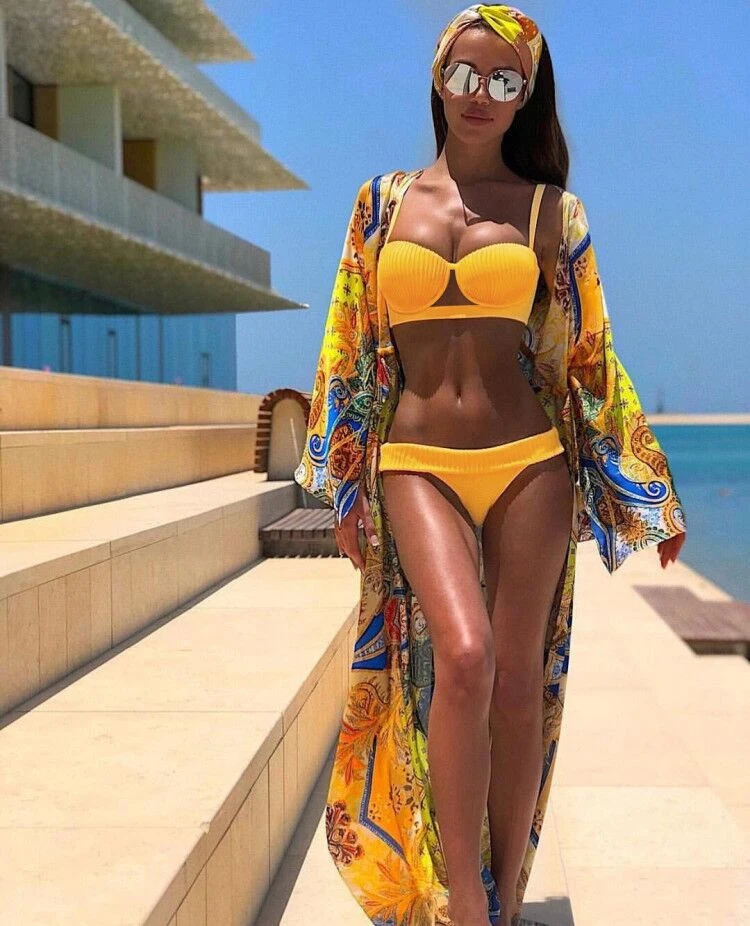 

sexy yellow tanga bikini set push up swimwear thong bathing suit women swimsuit underwire bikinis 2019 mujer 4 color swimsuits