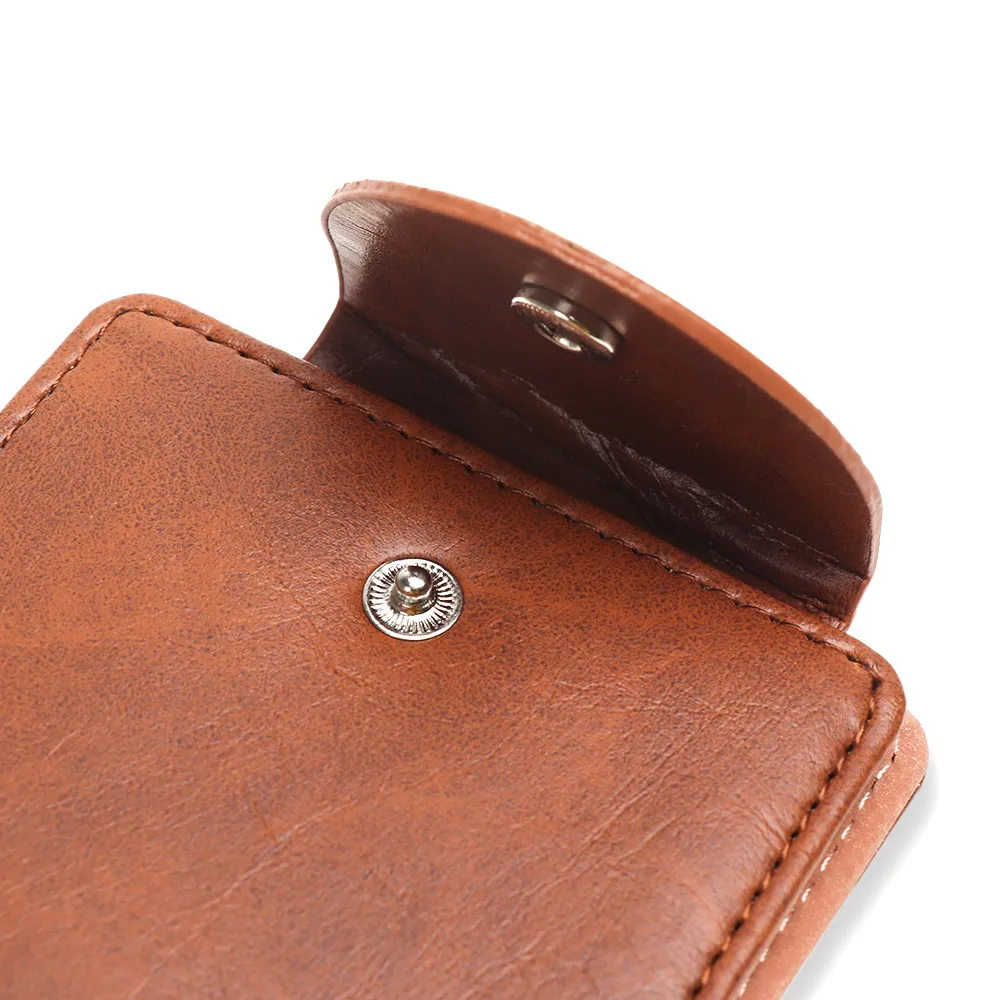 Мужской Компактный кожаный бумажник из искусственной кожи с пряжкой, сумка для монет на молнии, маленькие кошельки для кредитных денег