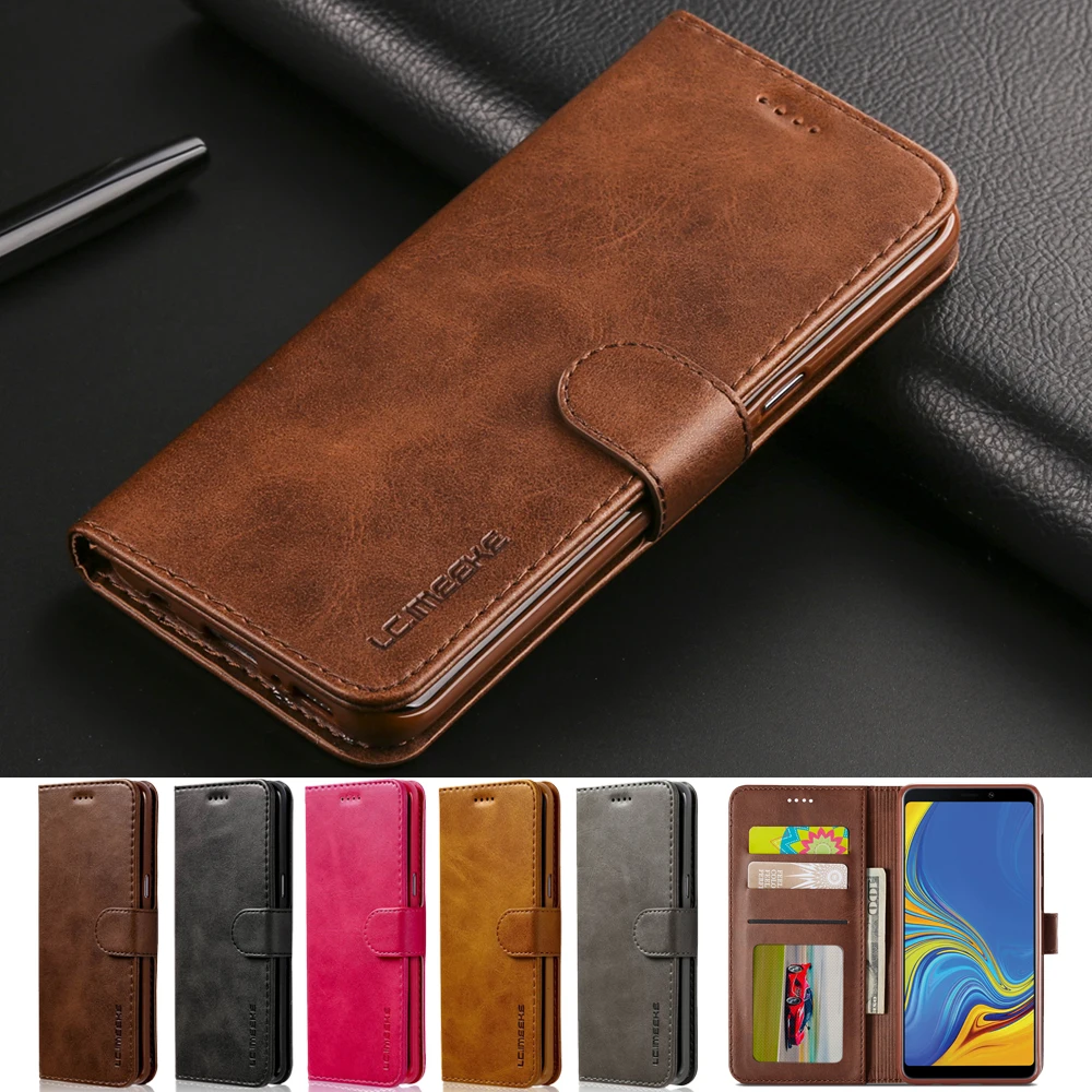

Luxury Leather Flip Case For Samsung Galaxy A9 2018 Soft Silicone Cover Card Holder Wallet Case For Samsung A9 2018