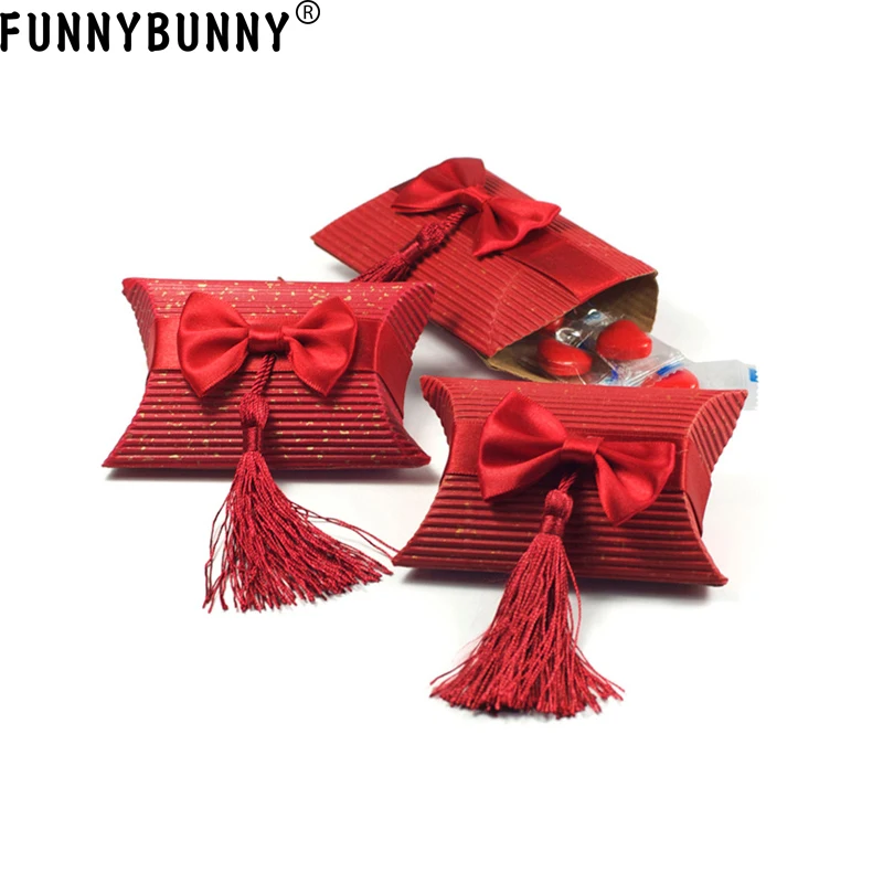 FUNNYBUNNY гофрированная бумажная Подушка конфетная коробка Свадебные сувениры для