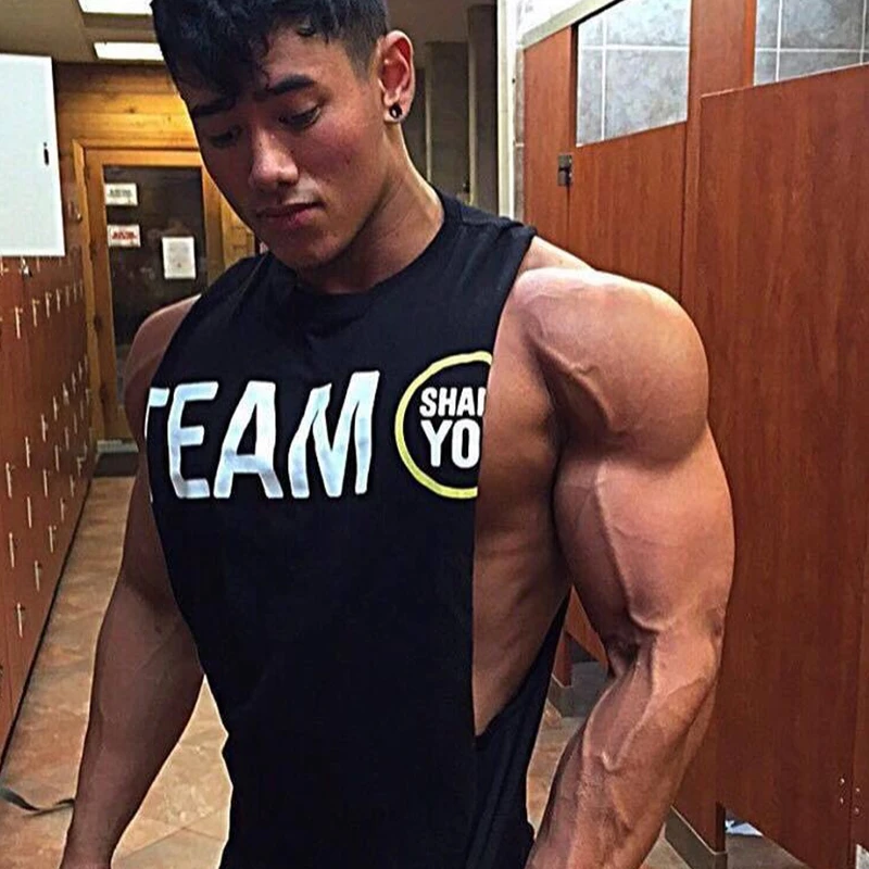 Майка Мужская Спортивная хлопковая для фитнеса и бодибилдинга|tank top stringer|stringer