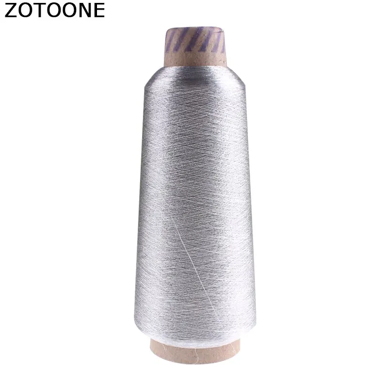 Металлическая швейная нить ZOTOONE 3500 м/катушка серебряная для машинной вышивки