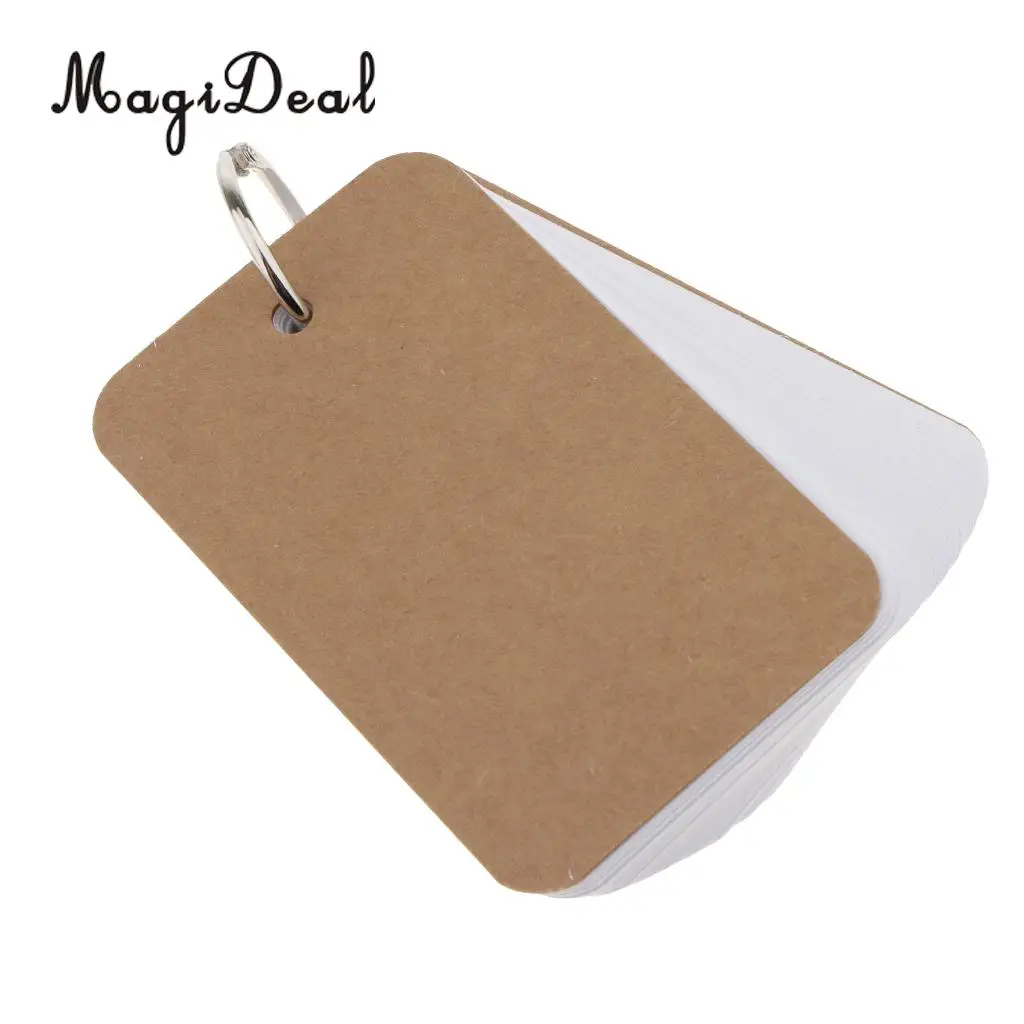 50 Sheets Blank Note Cards Flash Cards Study Cards with Binder Ring Message Cards Invitation Cards Thank You Note Cards