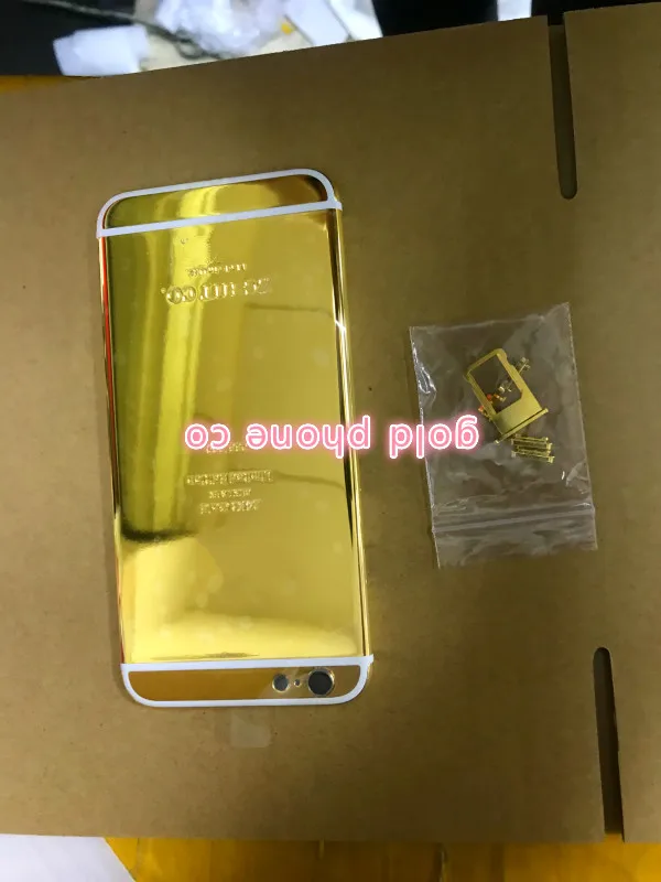 New Perfect Quality 24k Mirror Gold Chassis Back Cover for iphone 6 6s ZG CO Battery Door Housing Middle Frame with Buttons