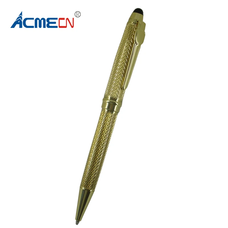

ACMECN New Carved Design Ball Pen Retractable Twist Action Plating Metallic Grey Pens 1.0mm Writing Point Unisex Stationery Gift