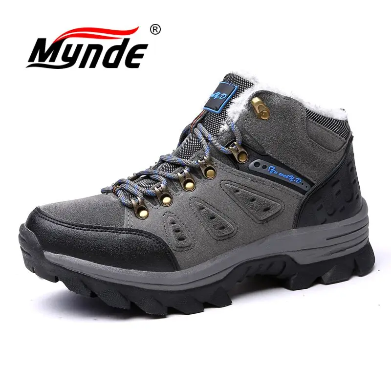 Koop Mynde Merk Winter Bont Warme Snowboots Voor Mannen Sneakers mannen laarzen Volwassen Antislip Rubber Casual Werk Veiligheid Unisex Enkellaarsjes