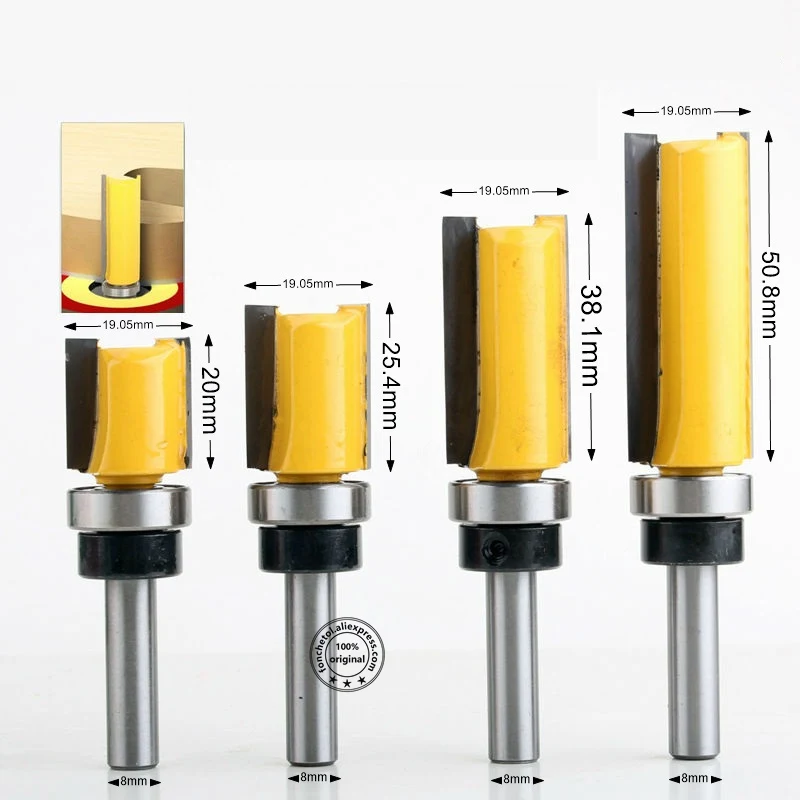 8 мм shank-1PCS, Обрезной нож Фрезерный резак, ЧПУ твердосплавная деревообрабатывающая Концевая фреза, деревообрабатывающий фрезерный станок, МДФ - Длина режущей кромки: 4PCS
