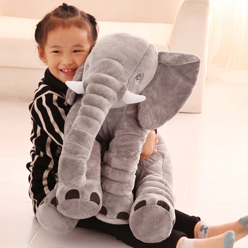 Прямая, 60 см, мягкая детская подушка для сна с изображением слона, игрушки для украшения комнаты, плюшевые игрушки для детей