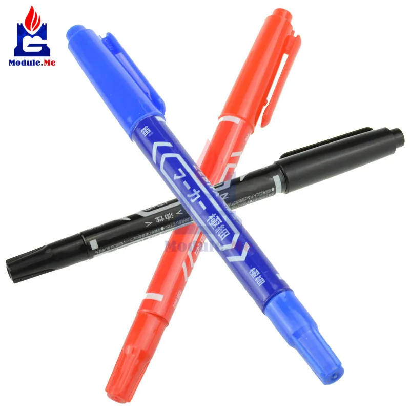 

3PCS CCL Anti-etching PCB Circuit Board Ink Marker Double Pen For DIY PCB Repair CCL Printed Circuit Diagram Blue Black Red